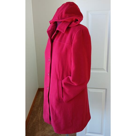 Collection by Gallery Little Red Riding Hooded Peacoat Large wool blend buttons - Picture 1 of 14